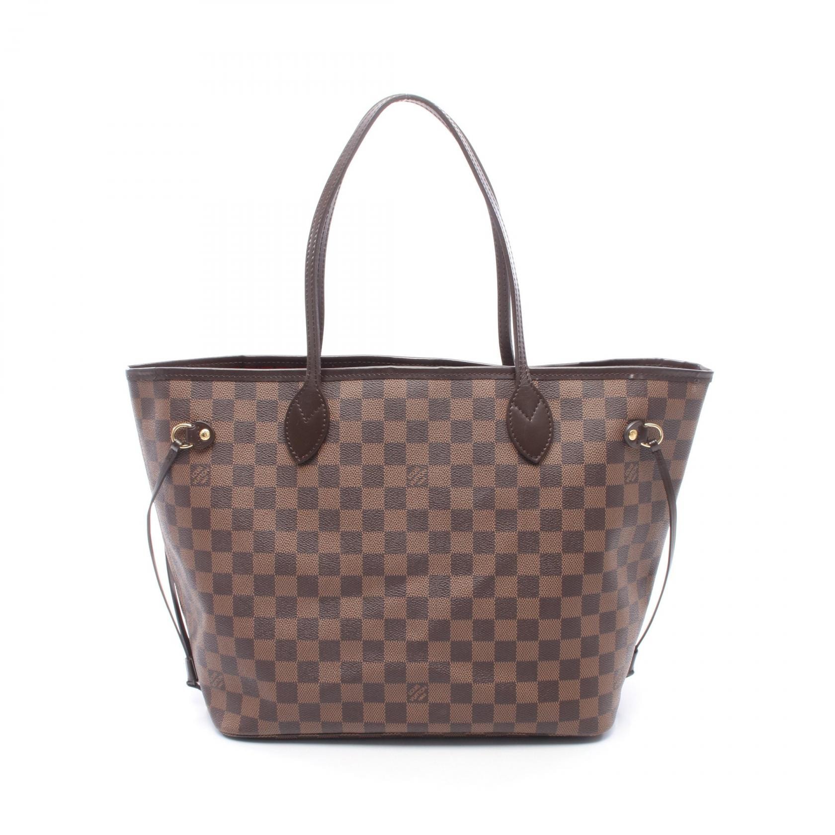 ルイ・ヴィトン LOUIS VUITTON ネヴァーフルMM トートバッグ バッグ PVCコーティングキャンバス レザー ダミエ エベヌ レディース ブラウン系 N51105 【中古】