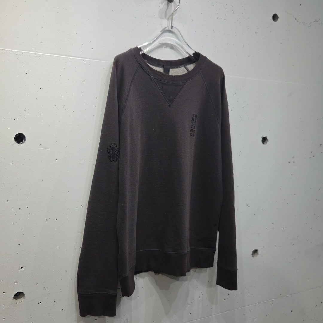 Chrome Hearts Y Not Vertical Logo Dagger Embroidery Sweatshirt "Ash Grey"