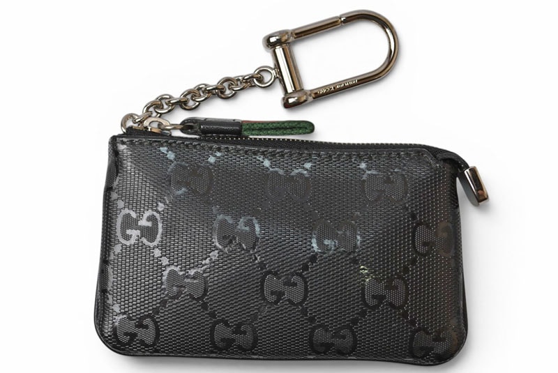 グッチ キーケース/コインケース/キーリング付小物入れ GUCCI GGインプリメ PVC ブラック 269361【中古】