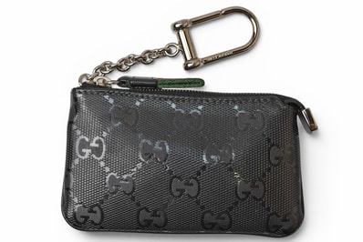 グッチ キーケース/コインケース/キーリング付小物入れ GUCCI GGインプリメ PVC ブラック 269361【中古】