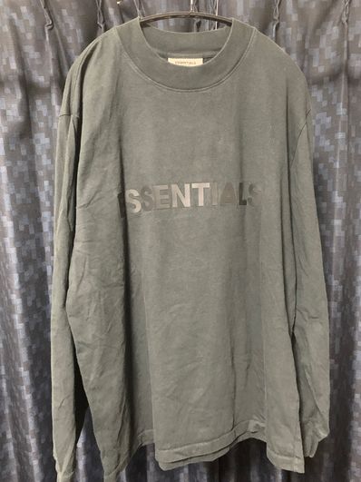 FEAR OF GOD ESSENTIALS 3D Silicon Applique Boxy Long Sleeve T-Shirt "Black"