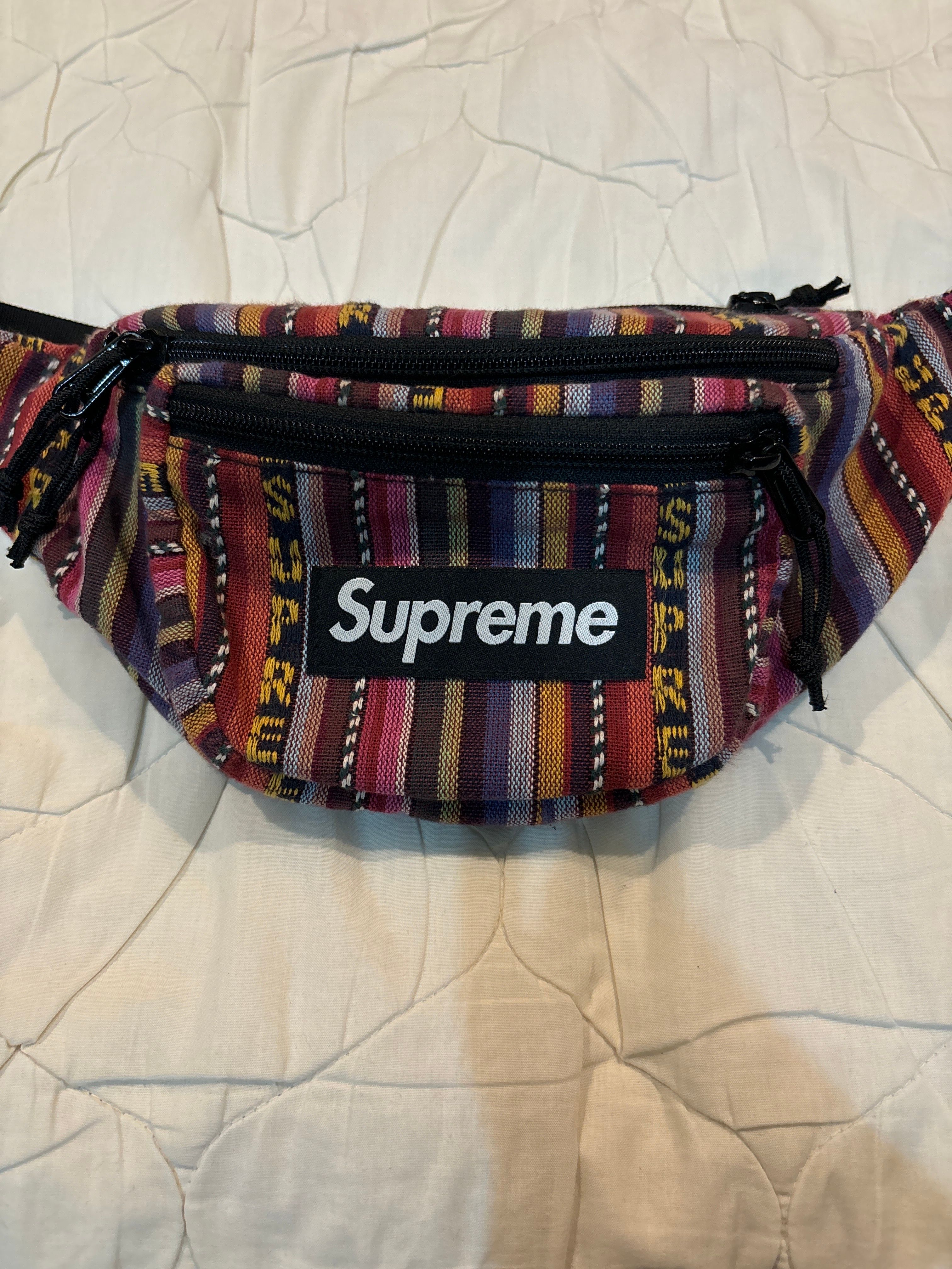 Supreme Woven Stripe Waist Bag 