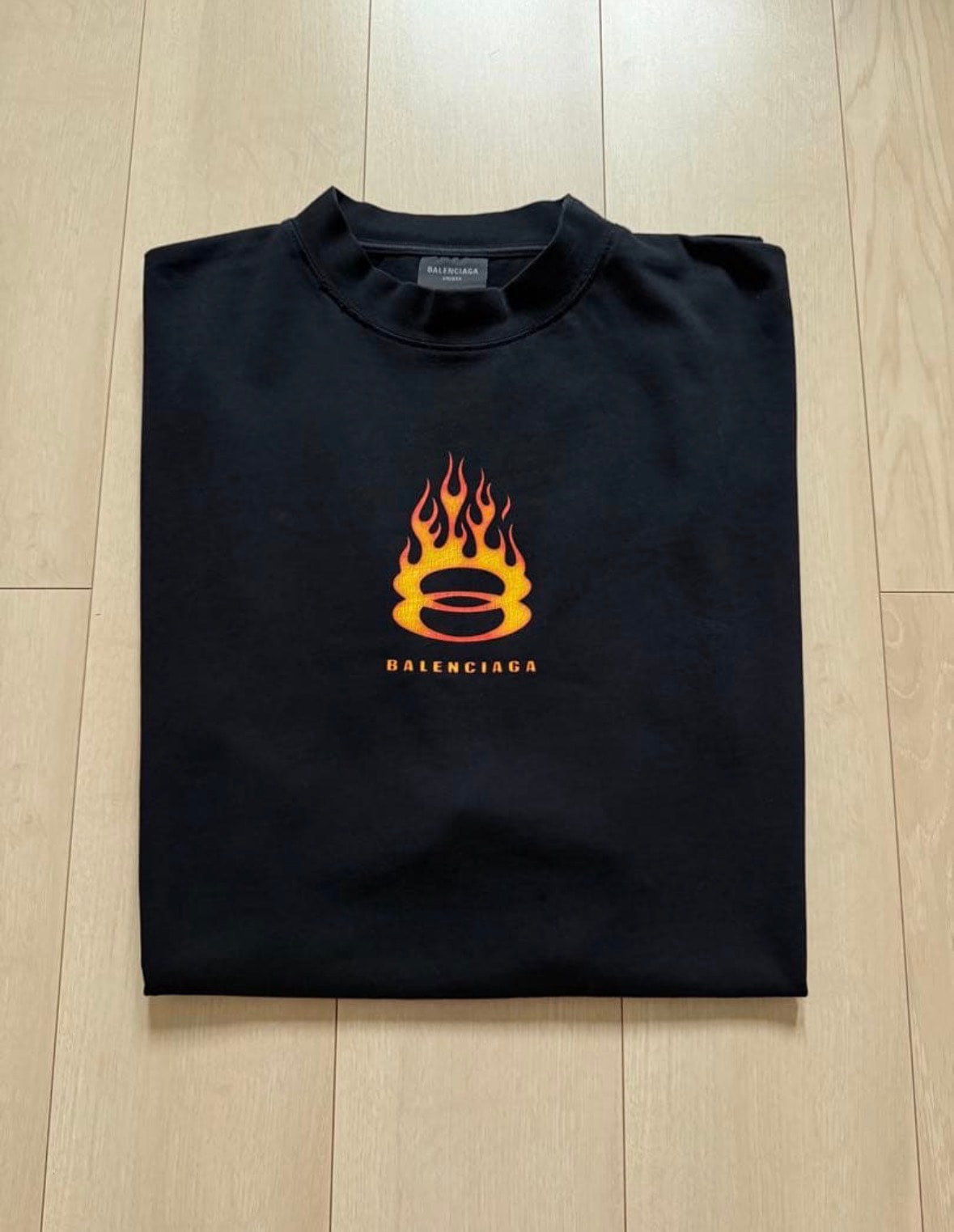 BALENCIAGA Burning Unity T-Shirt Oversized in Vintage Jersey "Black"