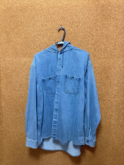 Supreme Hooded Denim Shirt "Washed Indigo"