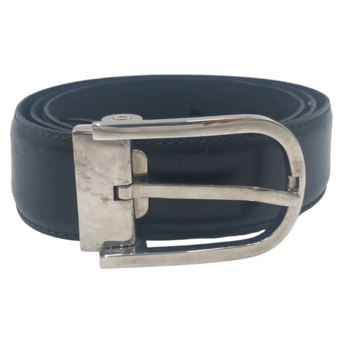 Dunhill ダンヒル ブラック 黒 シルバー レザー メタル/ ベルト メンズ 411139 【中古】