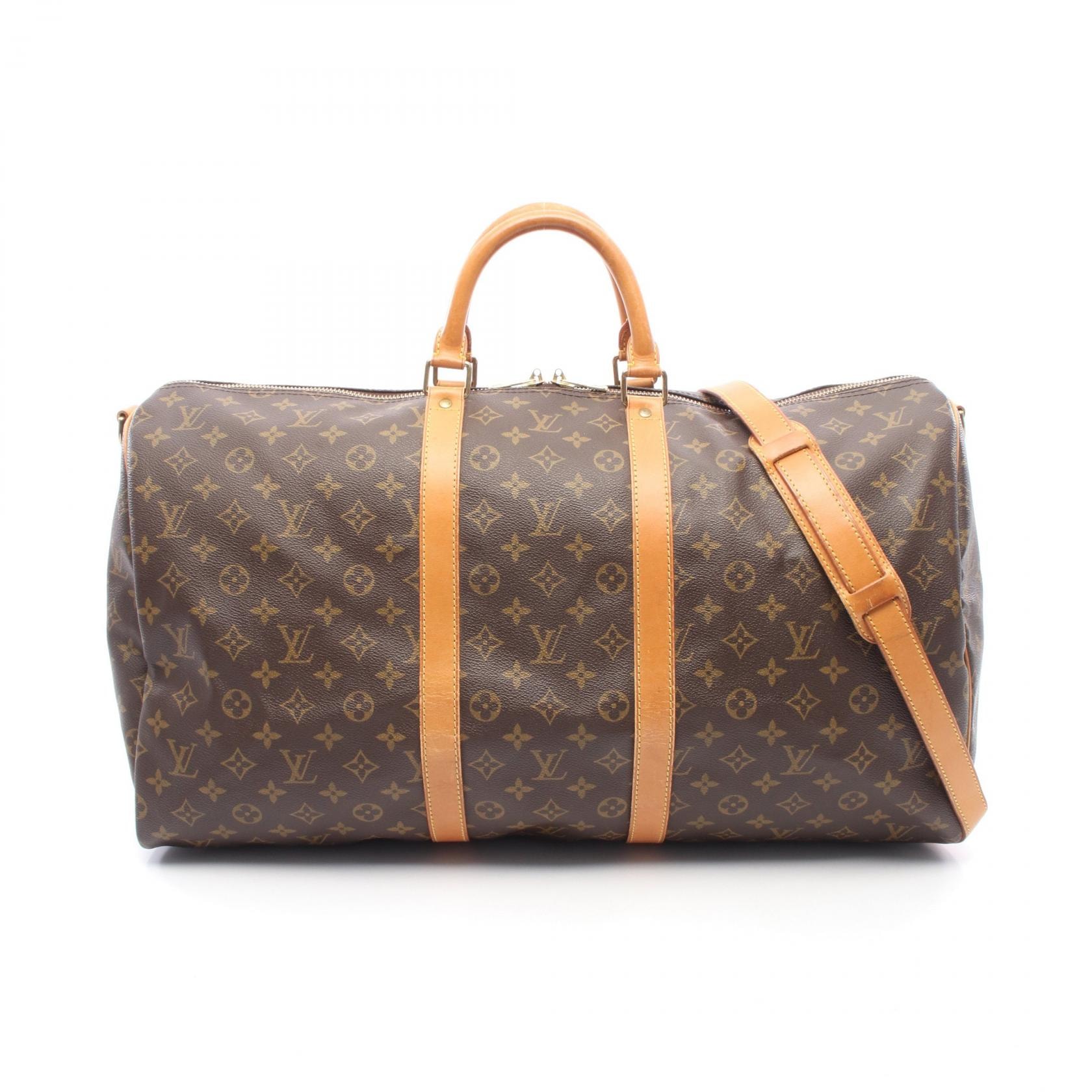 ルイ・ヴィトン LOUIS VUITTON キーポル55 モノグラム 2WAY ボストンバッグ バッグ PVCコーティングキャンバス レザー モノグラム メンズ レディース ブラウン系 M41424 【中古】