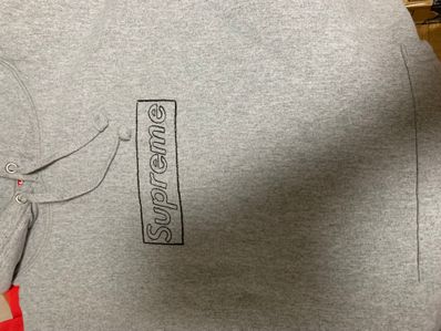 Supreme KAWS Chalk Logo Hooded Sweatshirt "Grey"(2021)