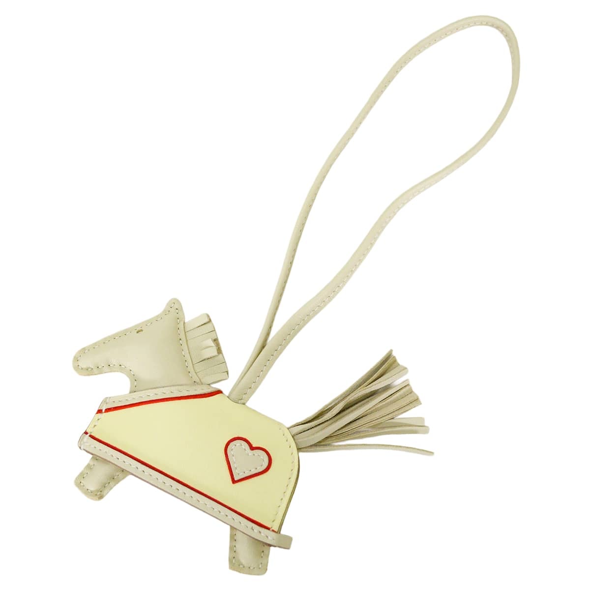 HERMES エルメス バッグチャーム ロデオ ロベオ クール ハート PM クレ/ジョーヌミルトン/ルージュラデュ アニョーミロ(ラム) K刻印 新品未使用