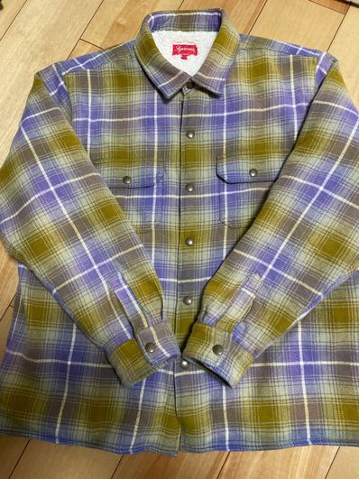 Supreme Shearling Lined Flannel Shirt "Olive"