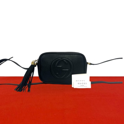 GUCCI グッチ ソーホー インターロッキングG レザー ショルダーバッグ ブラック
93668