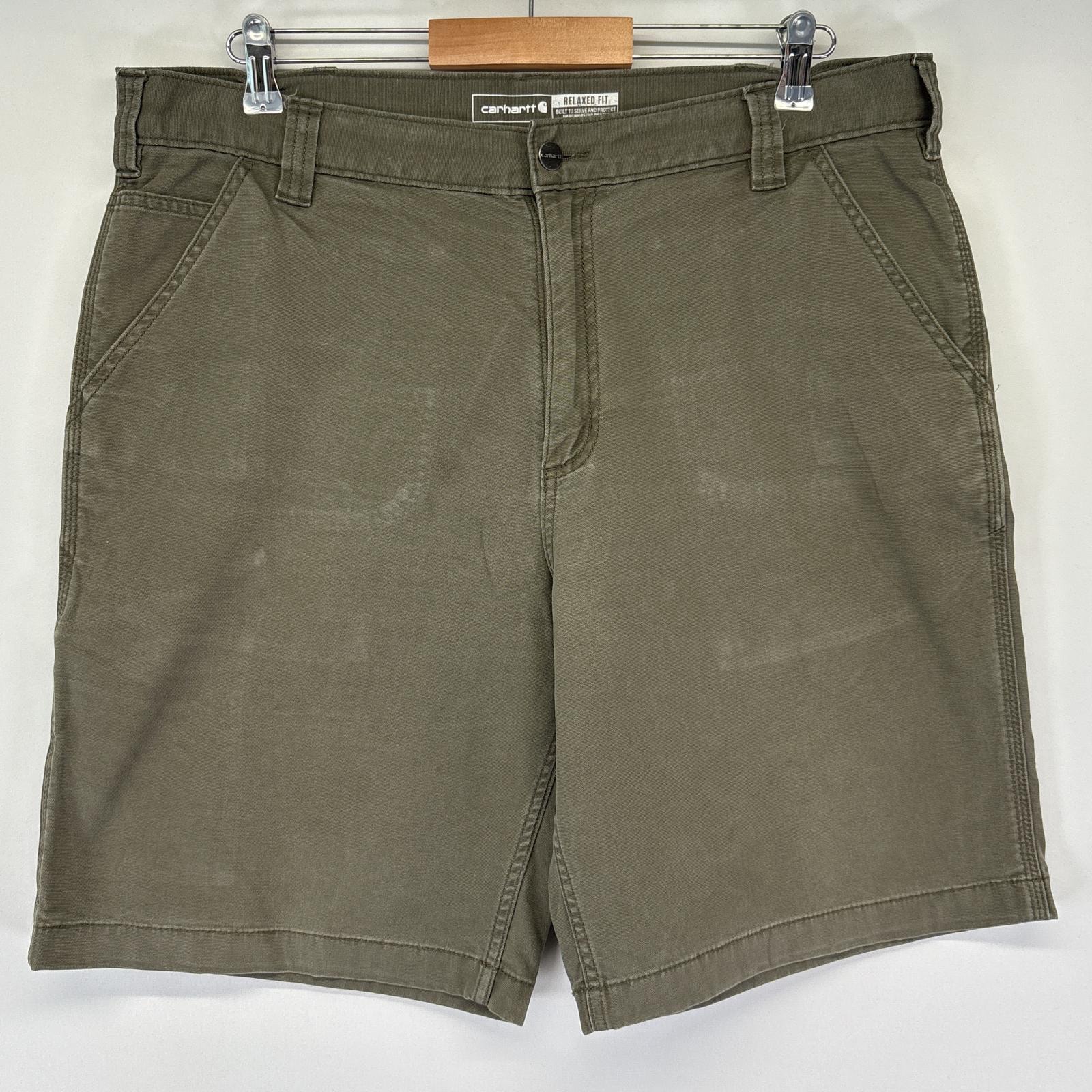 古着 カーハート Carhartt ショートパンツ ダック ワーク 大きいサイズ 半ズボン ハーフパンツ 短パン w38 カーキ系 メンズ