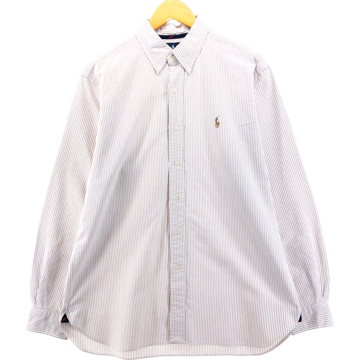 古着 ラルフローレン Ralph Lauren CLASSIC FIT 長袖 ボタンダウンストライプシャツ メンズL相当/eaa555131