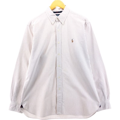 古着 ラルフローレン Ralph Lauren CLASSIC FIT 長袖 ボタンダウンストライプシャツ メンズL相当/eaa555131