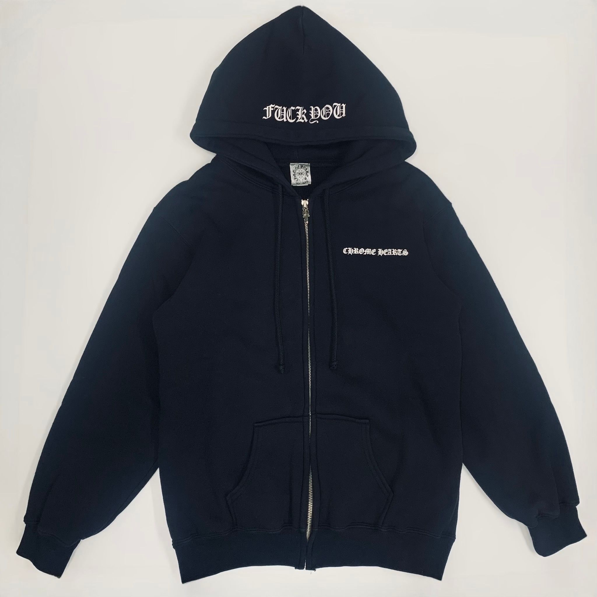 Chrome Hearts Floral Cross Fuck You Dagger Zip Up Hoodie "Black"