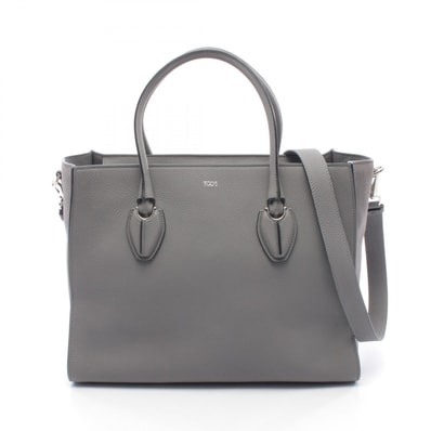 トッズ TOD'S トートバッグ バッグ レザー スウェード レディース グレー系 【中古】