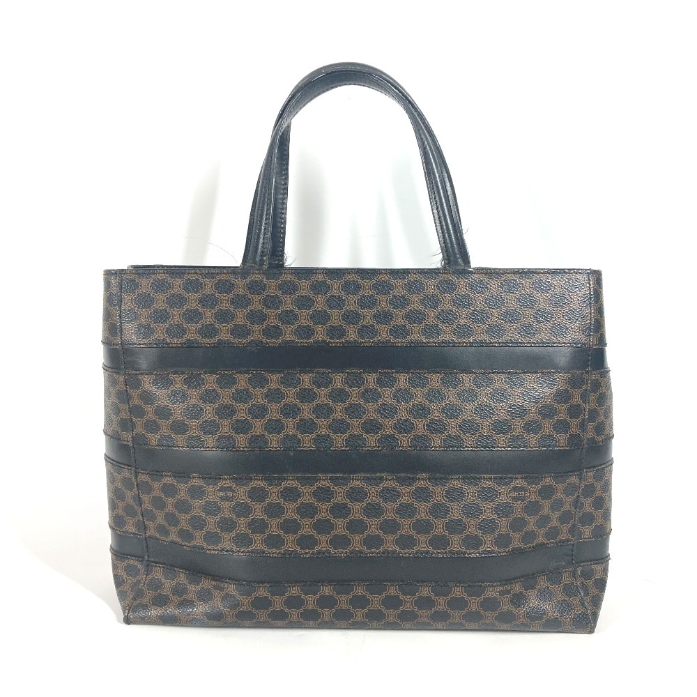 セリーヌ CELINE マカダム ヴィンテージ カバン ハンドバッグ 肩掛け ショルダーバッグ トートバッグ レザー ブラック