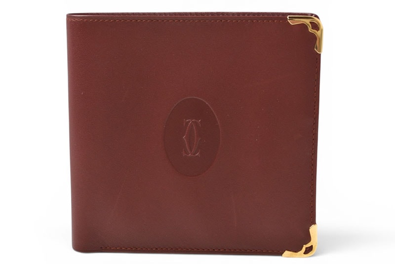 カルティエ 折財布/二つ折り財布 ヴィンテージ Cartier 札入れ メンズ マスト ドゥ カルティエ ボルドー 73184151【中古】