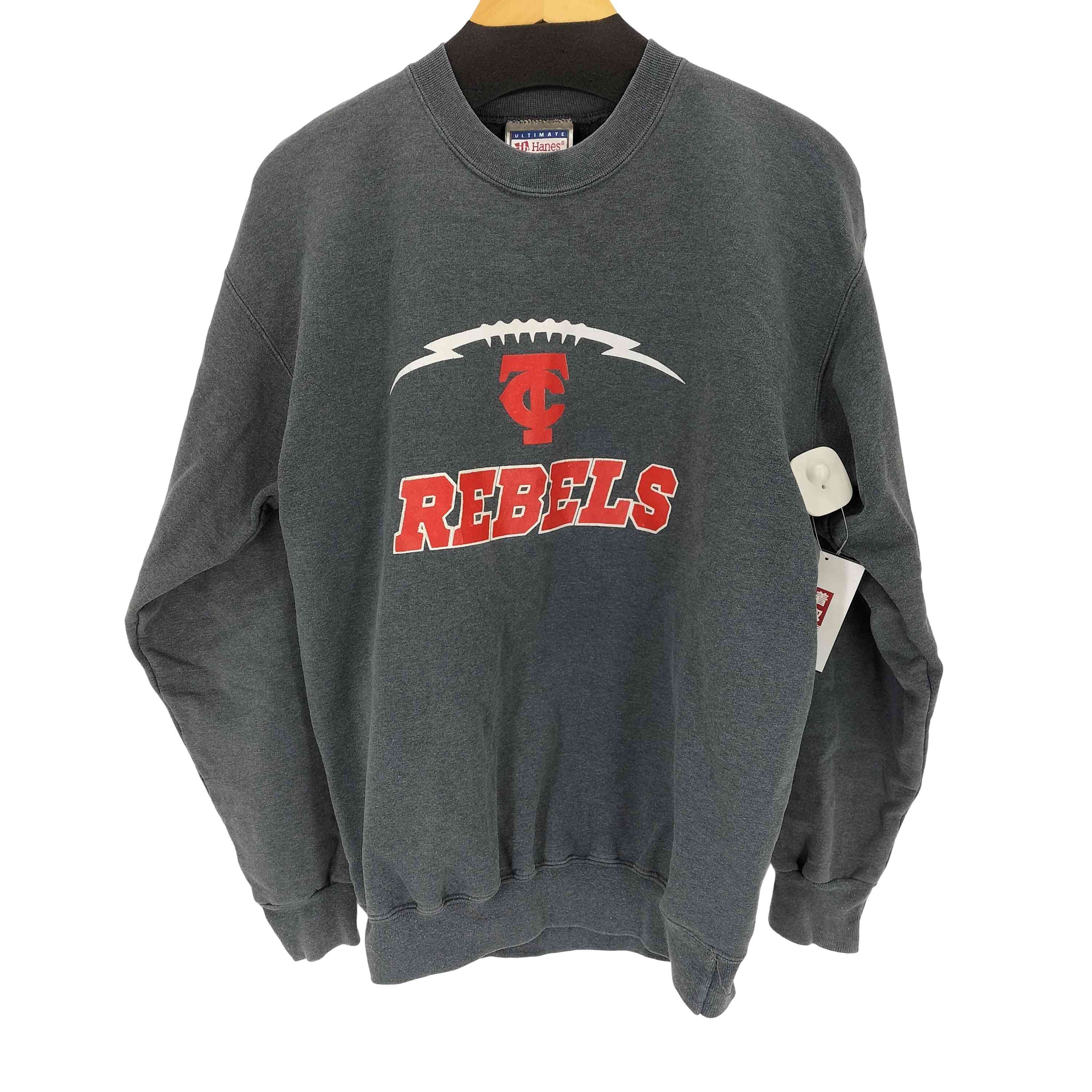 刺繍タグ ロゴプリント クルーネックスウェットトレーナー【1141735985404】