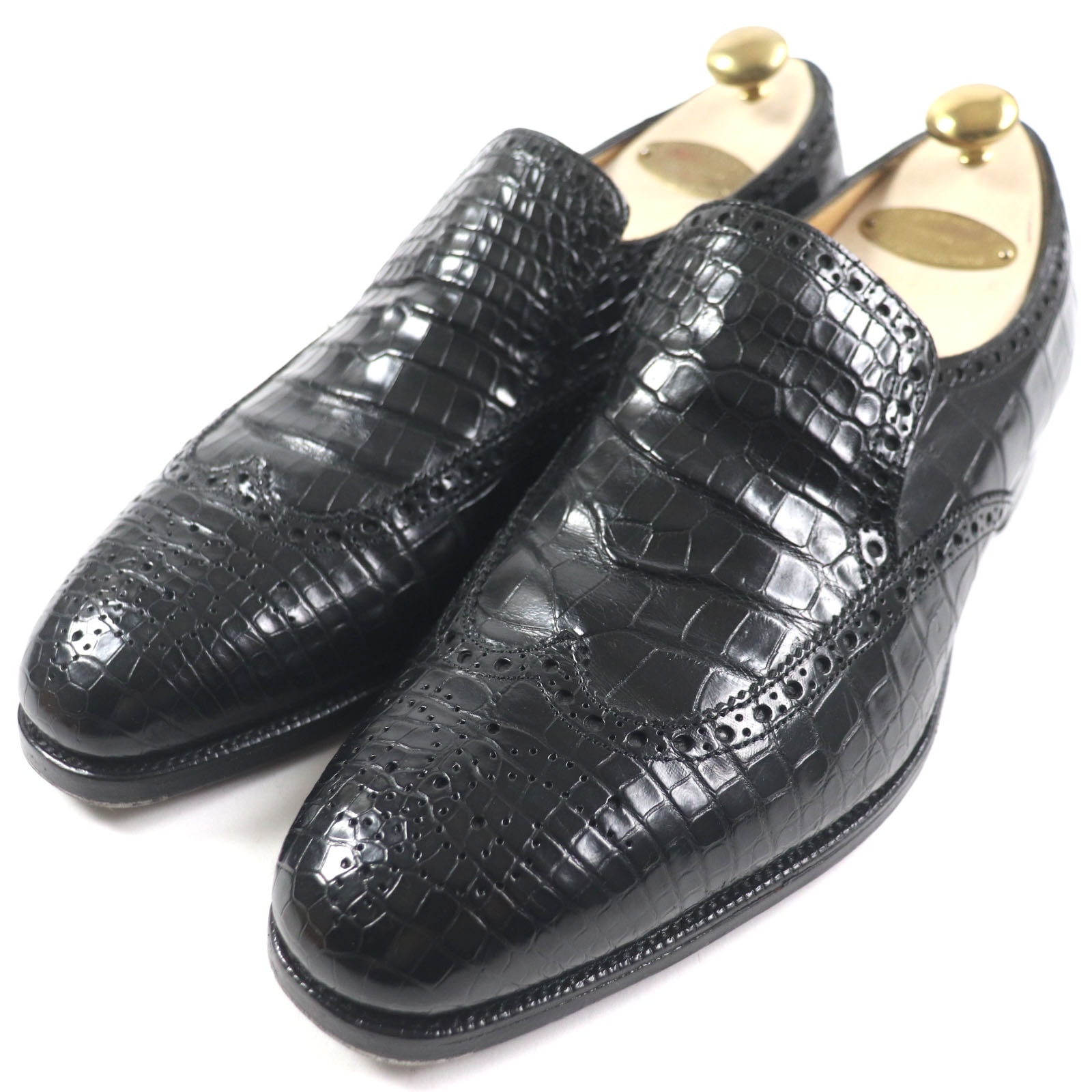 美品 エドワードグリーン レザーシューズ WIGMORE ブラック 7.5