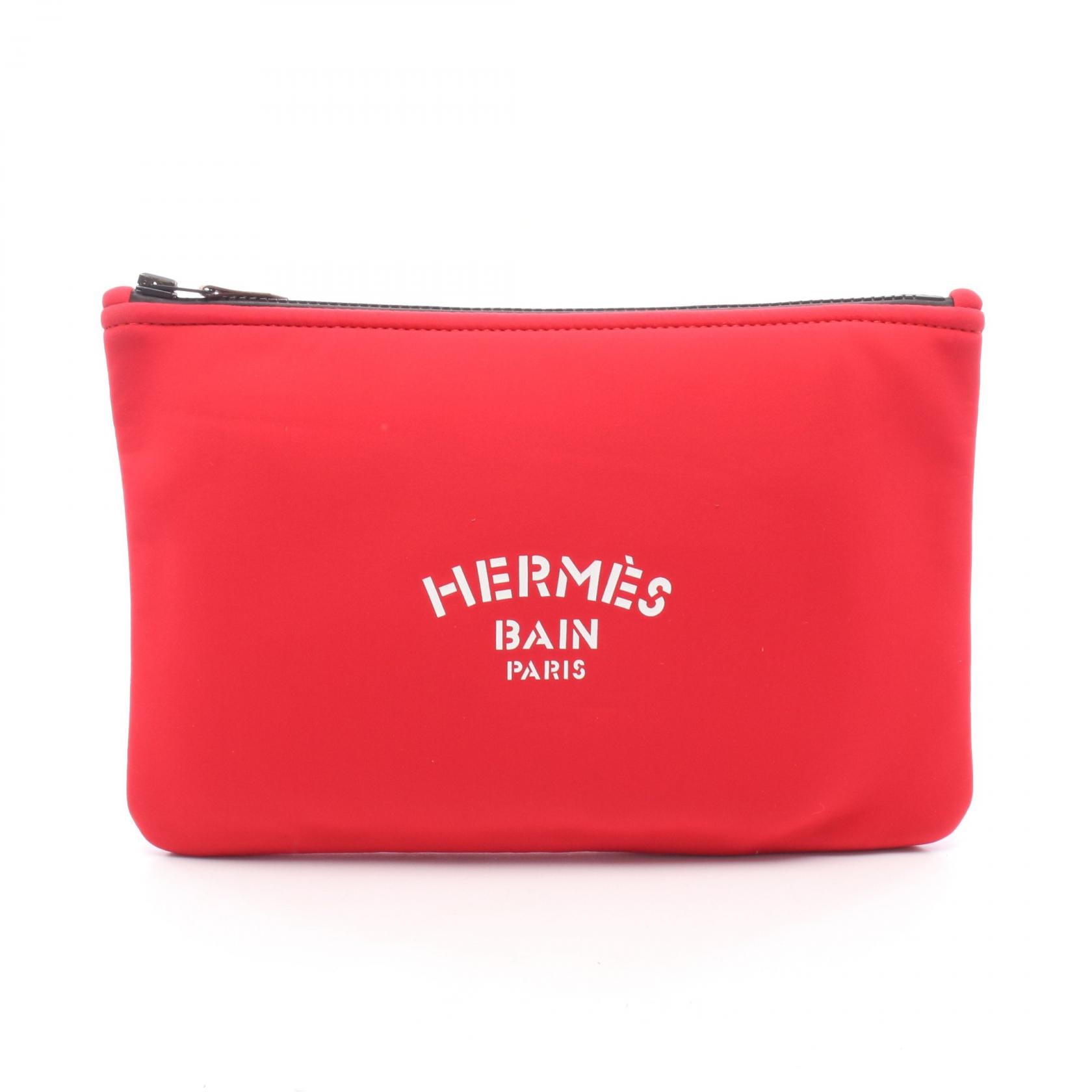 エルメス HERMES ネオバンMM ポーチ バッグ ネオプレン レディース レッド系 【中古】