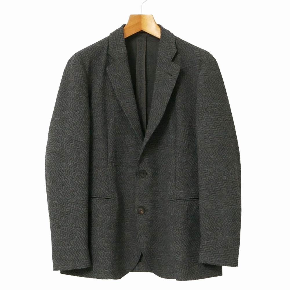 ■美品■Emporio Armani エンポリオ・アルマーニ テーラードジャケット サイズ52 ストレッチ シアサッカー ブレザー シングルジャケット 2B ブランド古着【中古】20260916/RB0984