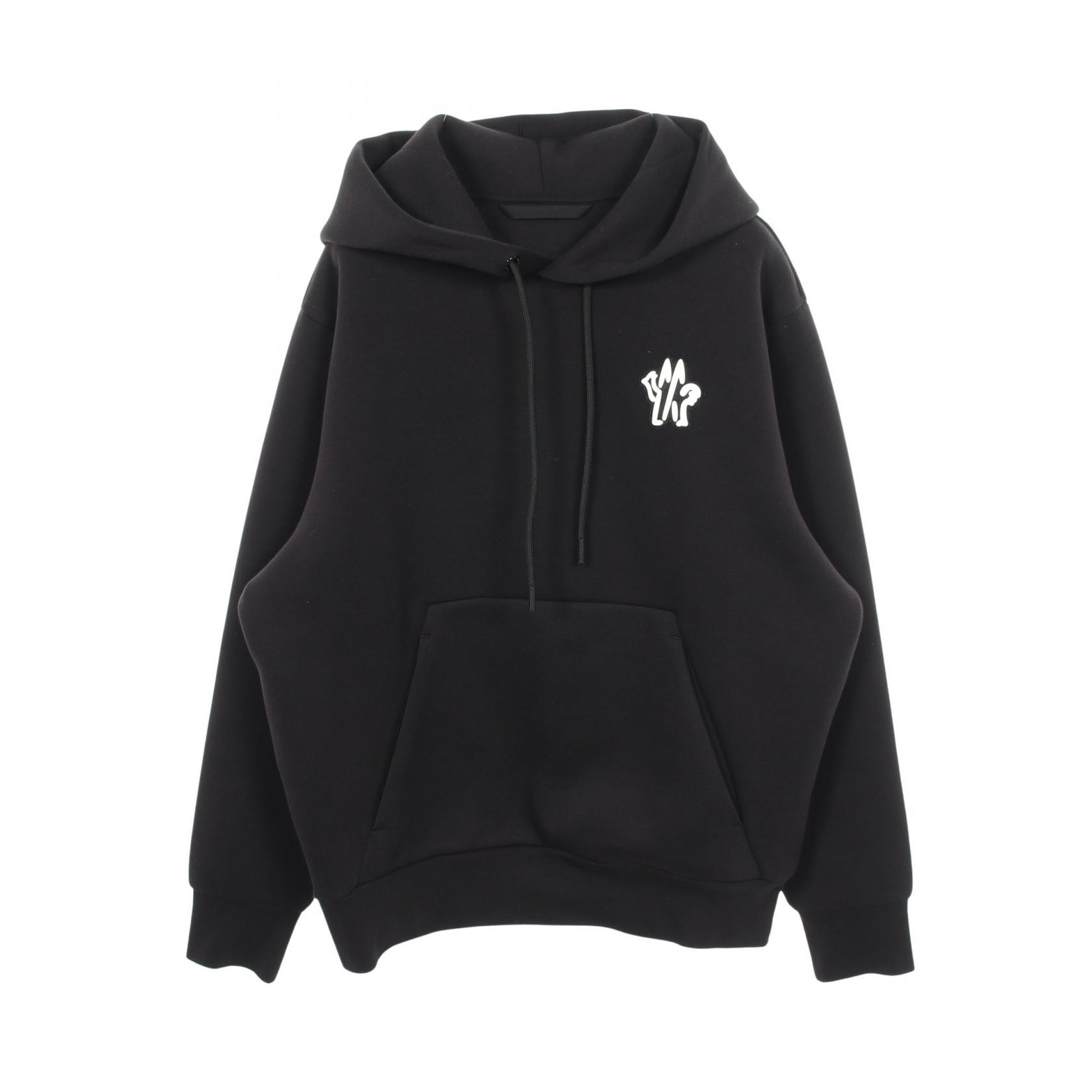 モンクレール MONCLER ロゴ パーカー 衣料品 トップス コットン メンズ ブラック系 【中古】