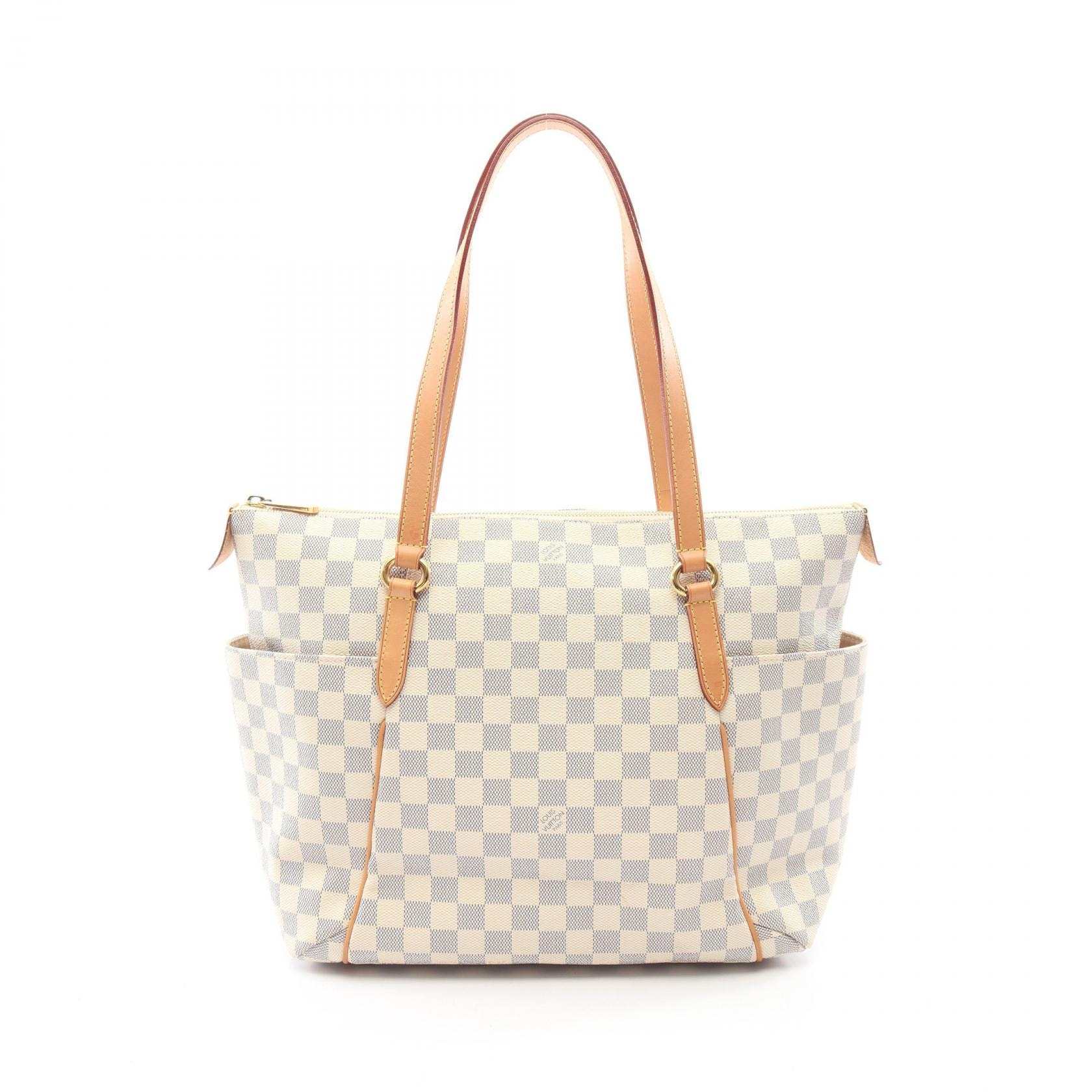 ルイ・ヴィトン LOUIS VUITTON トータリーMM ダミエアズール トートバッグ バッグ PVCコーティングキャンバス レザー レディース ホワイト系 N41279 【中古】