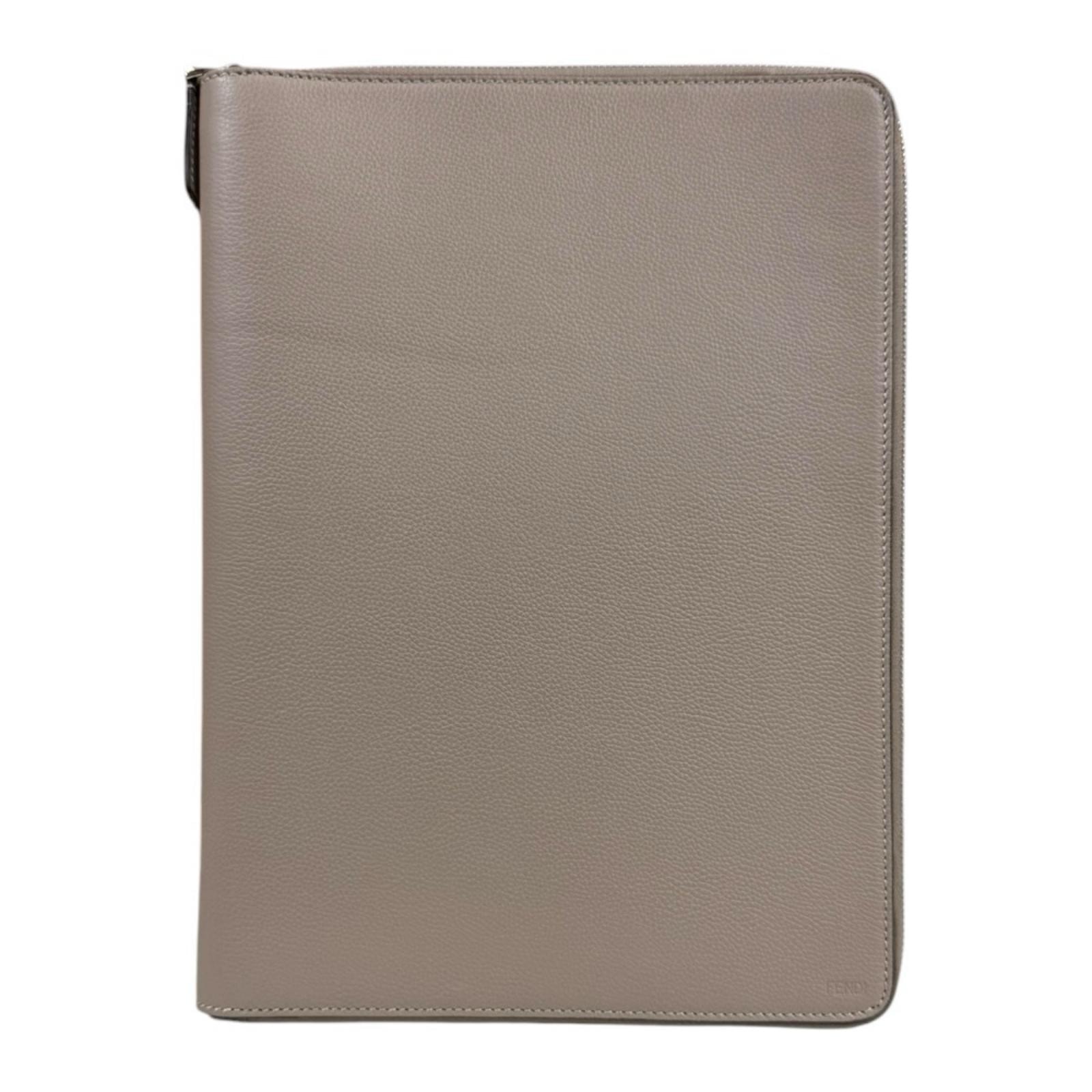 フェンディ クラッチバッグ カーフ 7N0167 ベージュ ユニセックス FENDI  中古