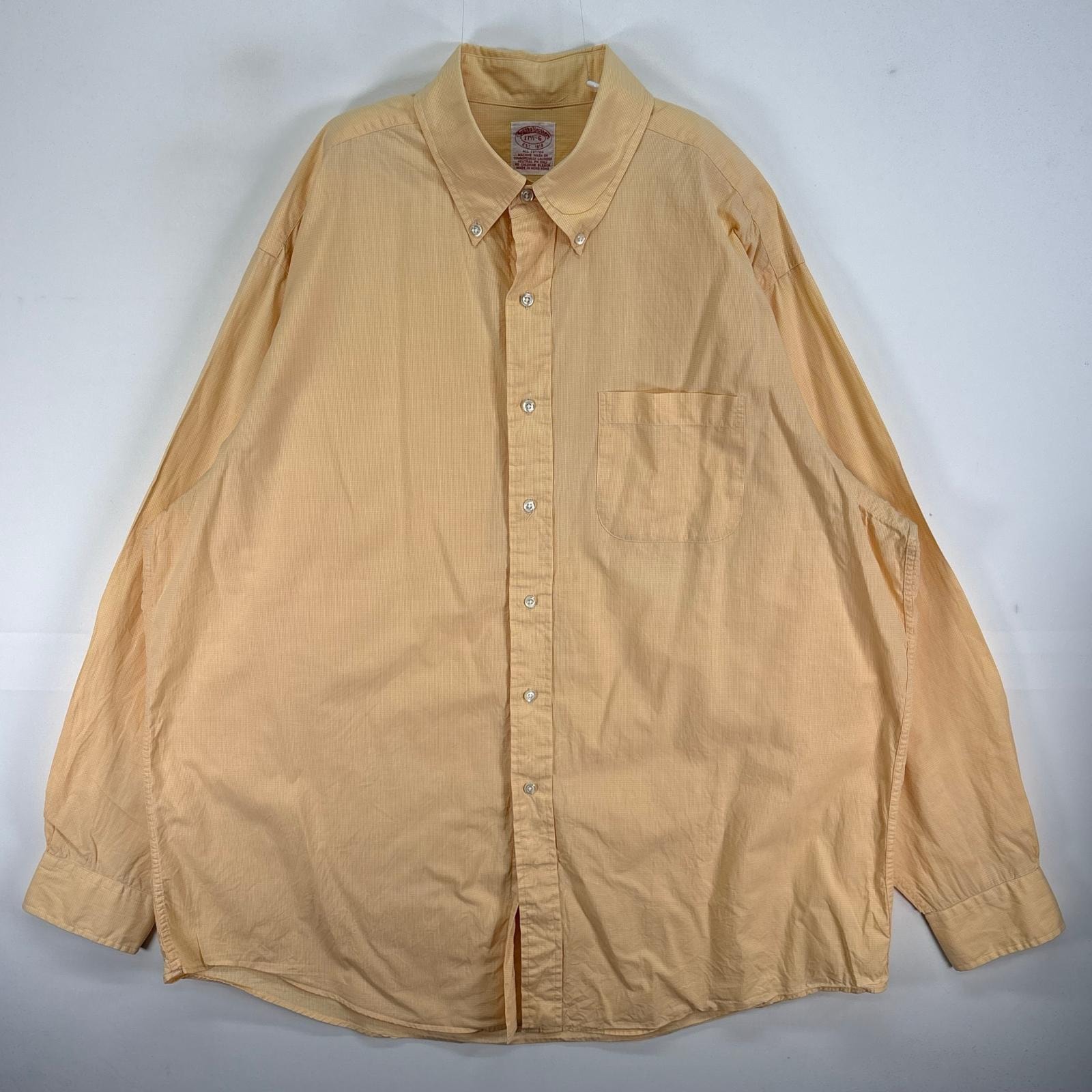 古着 ブルックスブラザーズ Brooks Brothers 長袖シャツ 胸ポケ ボタンダウン XL イエロー系 チェック メンズ