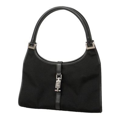 ★最終価格【6ie6891】グッチ ハンドバッグ ジャッキー 002 1068 キャンバス ブラック シルバー金具【中古】レディース