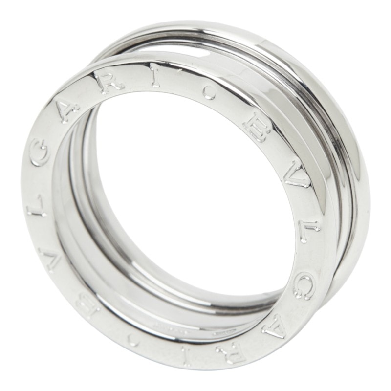 ブルガリ B-ZERO1 ビーゼロワン 2バンド リング 指輪 #56 K18WG ホワイトゴールド メンズ BVLGARI 中古
