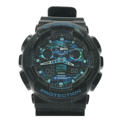 CASIO カシオ メンズ腕時計 デジアナウォッチ G-SHOCK Gショック GA-100CB ブラック/ブルー