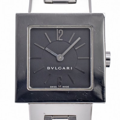 ブルガリ BVLGARI SQ22SS クアドラード ブラック クォーツ レディース 良品 腕時計 A#149290