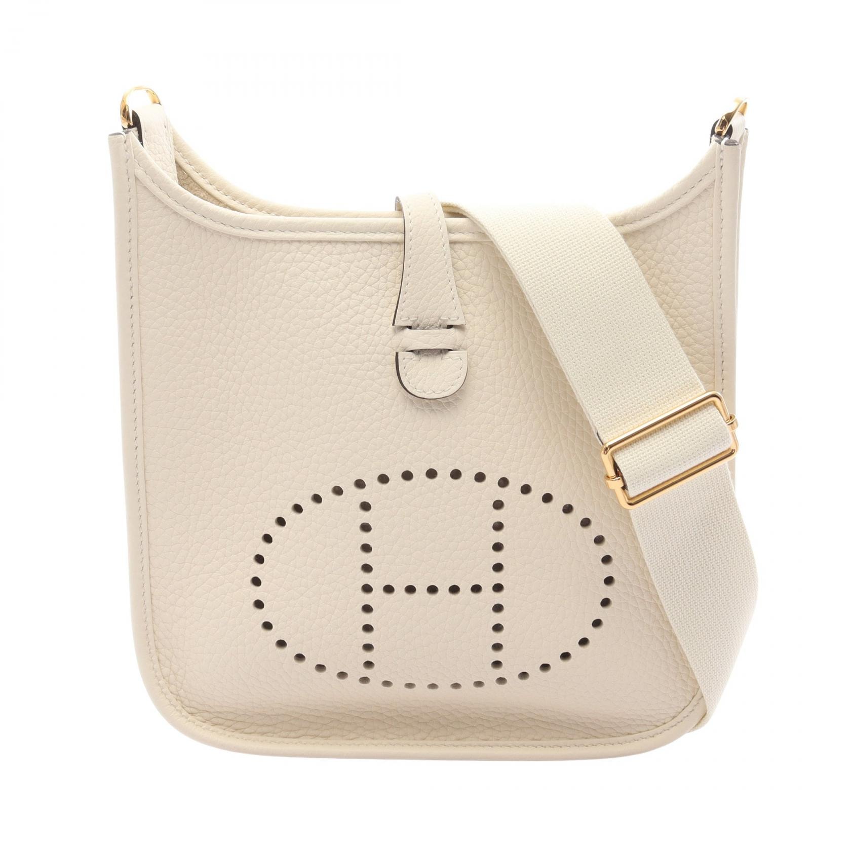 エルメス HERMES エヴリン23 ショルダーバッグ バッグ レザー トリヨンクレマンス トリヨンクレマンス レディース アイボリー系 【中古】
