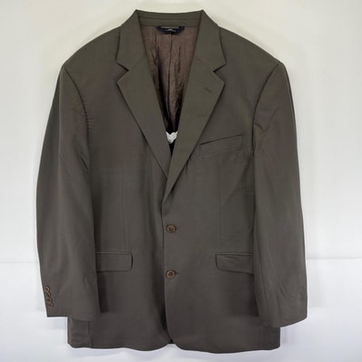 古着 ラルフローレン RALPH LAUREN テーラードジャケット ブレザー スーツ ツイード ミルク ウール 42L グレー メンズ