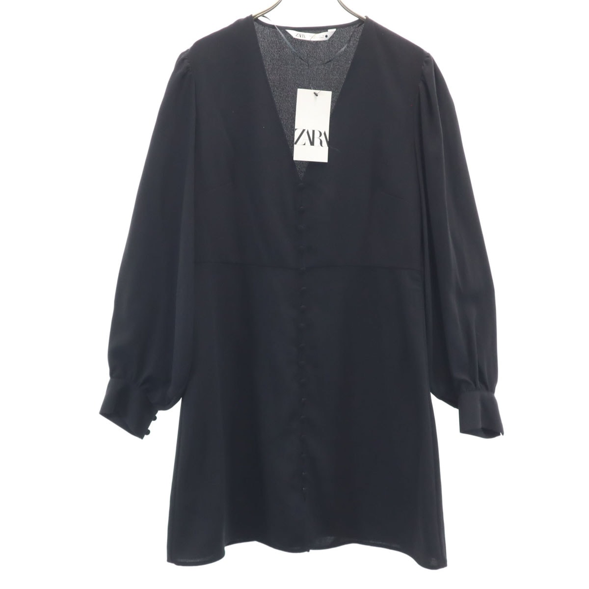 未使用 ZARA ザラ 長袖 ワンピース L ブラック