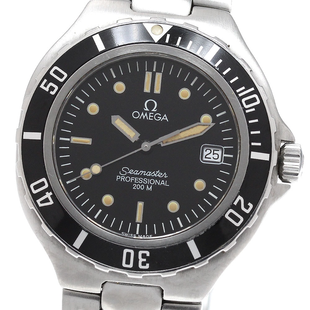 オメガ シーマスター200m デイト  クォーツ メンズ 【中古】