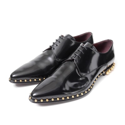 DOLCE&GABBANA ドルチェアンドガッバーナ ドレスシューズ サイズ8 スタッズ ポインテッドトゥ レザー 靴 ブランド古着【中古】20260427/RA9281