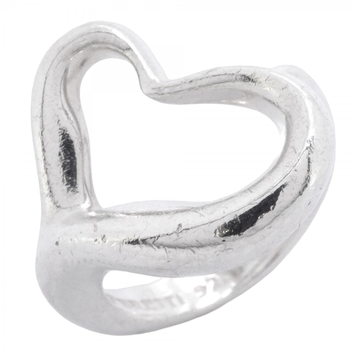 【6jdb0001-k】ティファニー リング オープンハート シルバー925 7号【中古】レディース