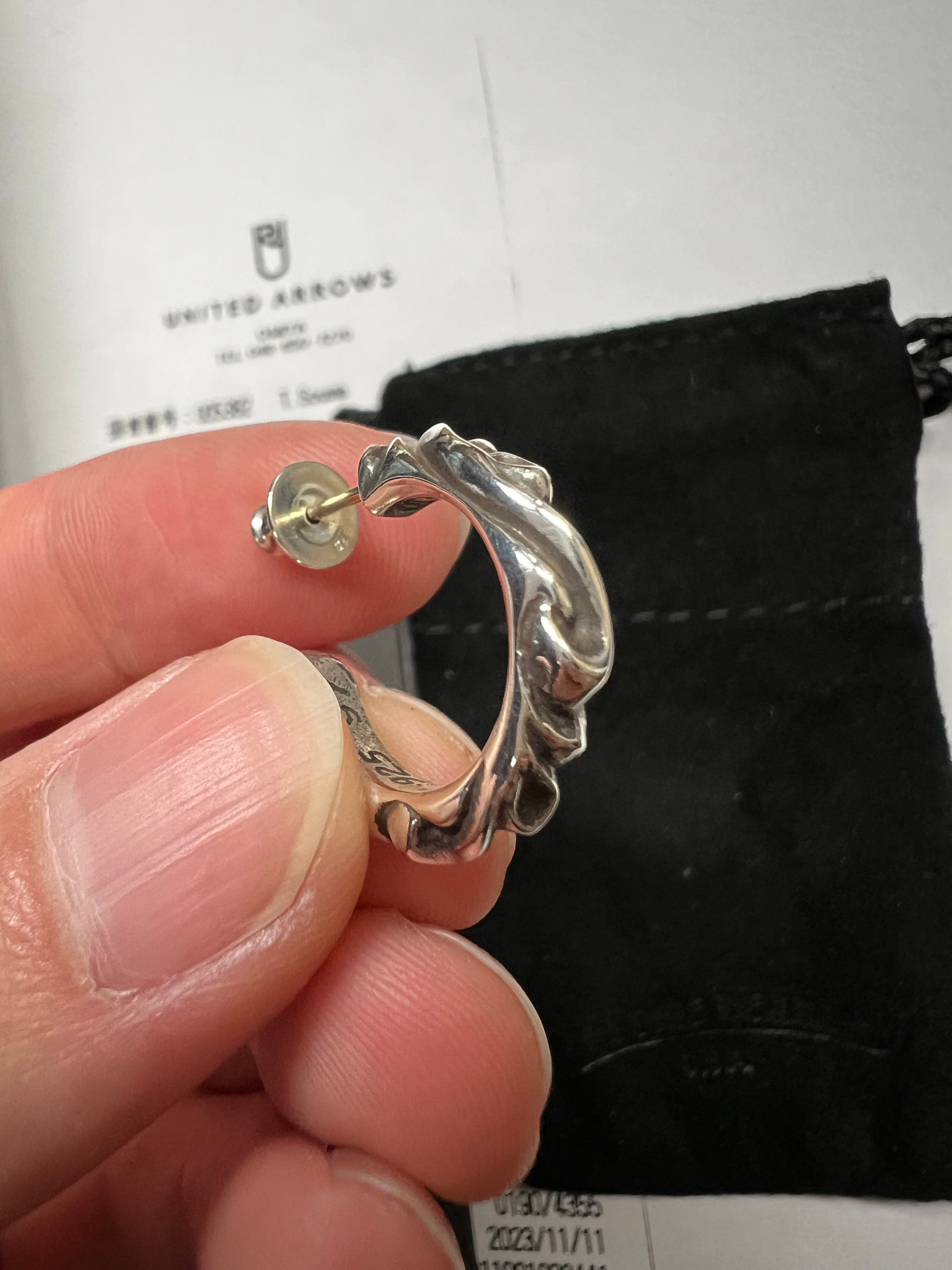 Chrome Hearts Hoop Scroll 1 Earrings "Silver"