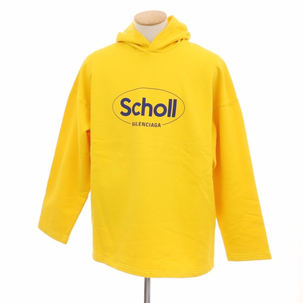 【中古】バレンシアガ BALENCIAGA Scholl コットン プルオーバー パーカー イエロー【サイズS】【メンズ】