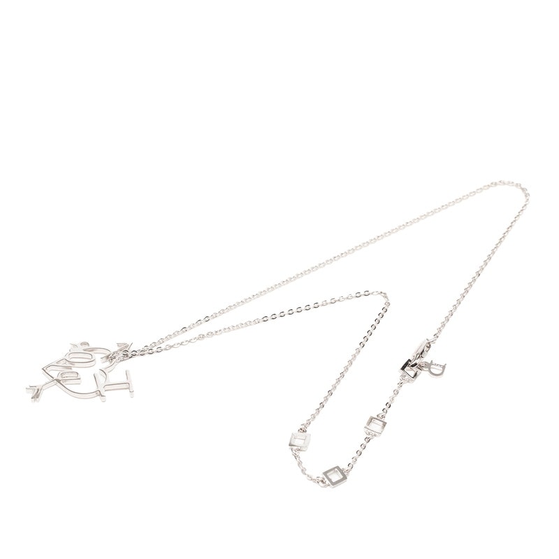 ディオール I LOVE DIOR ハート アロー チェーン ペンダント ネックレス シルバー メタル レディース Dior 【中古】