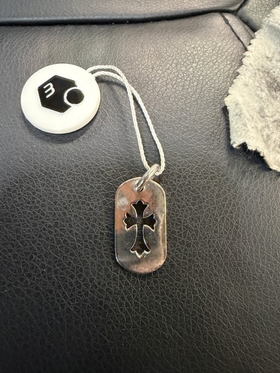 Chrome Hearts Dog Tag Small Cut Out Cross "Silver"