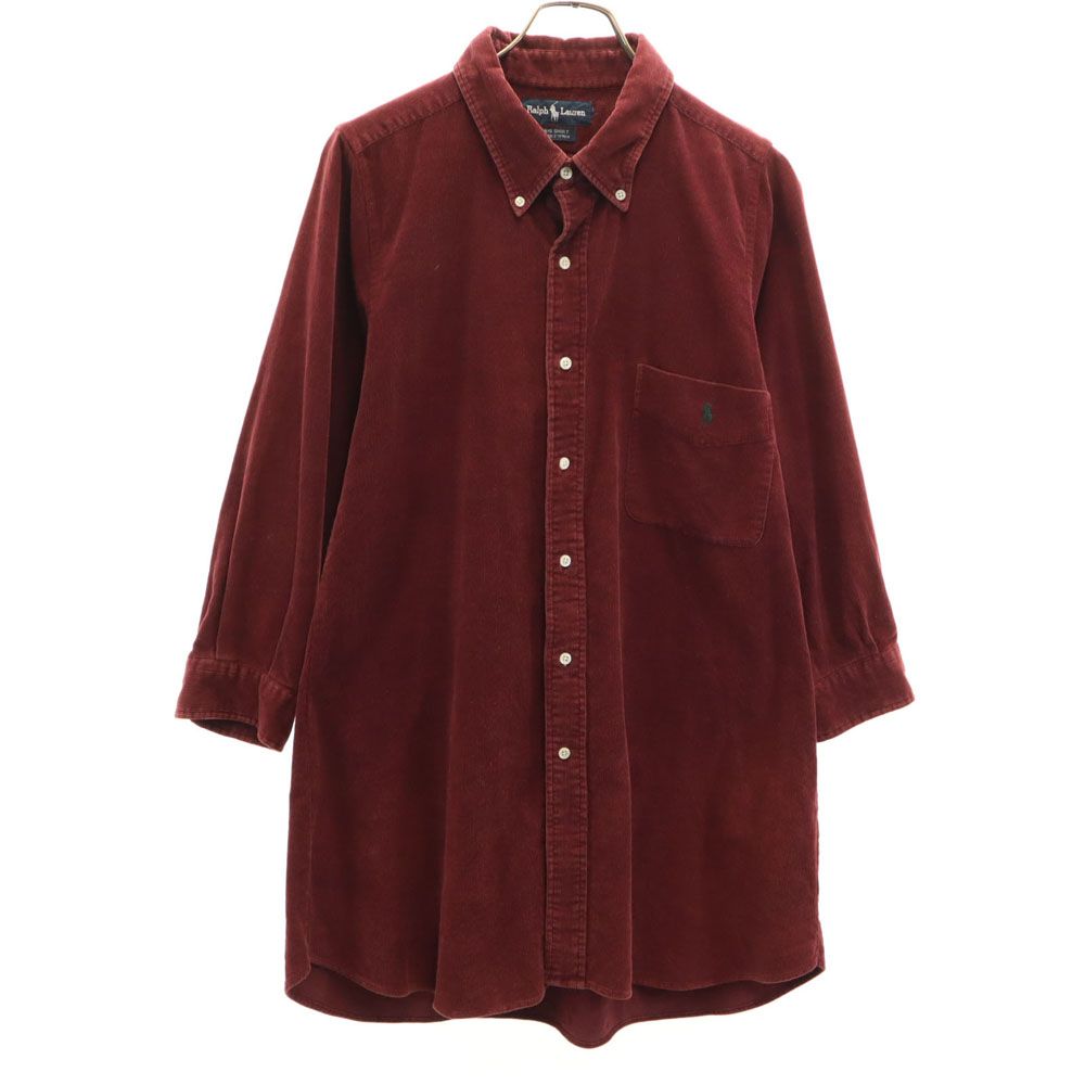 RALPH LAUREN 90s 長袖 コーデュロイ ボタンダウン シャツワンピース