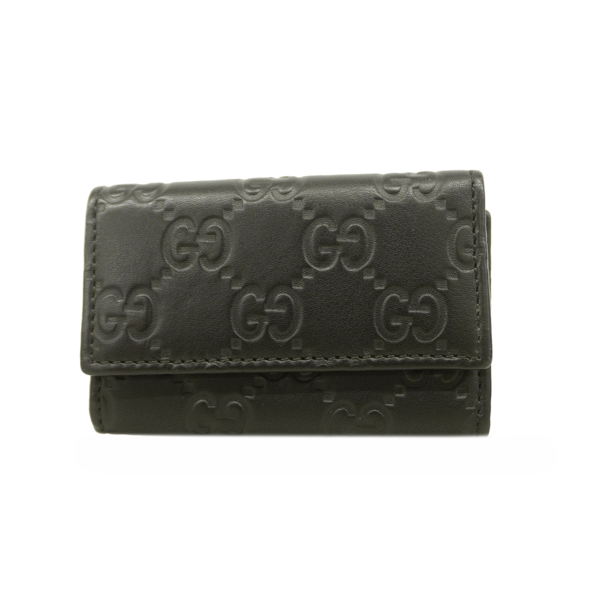 【6ke5533】グッチ キーケース グッチシマ 138093 レザー ブラック シャンパンゴールド金具【中古】メンズ レディース ユニセックス