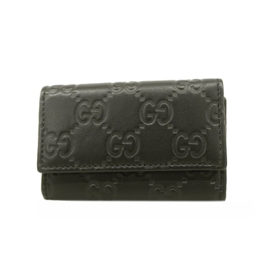 【6ke5533】グッチ キーケース グッチシマ 138093 レザー ブラック シャンパンゴールド金具【中古】メンズ レディース ユニセックス