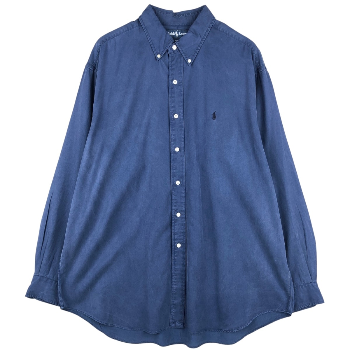 古着 ラルフローレン Ralph Lauren BLAKE シルク 長袖 ボタンダウンシャツ メンズXL相当/eaa628893