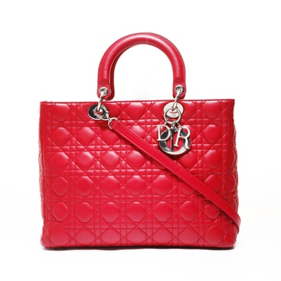 ディオール Dior レディディオール カナージュ 金具シルバー 2WAY ショルダーバッグ【中古】