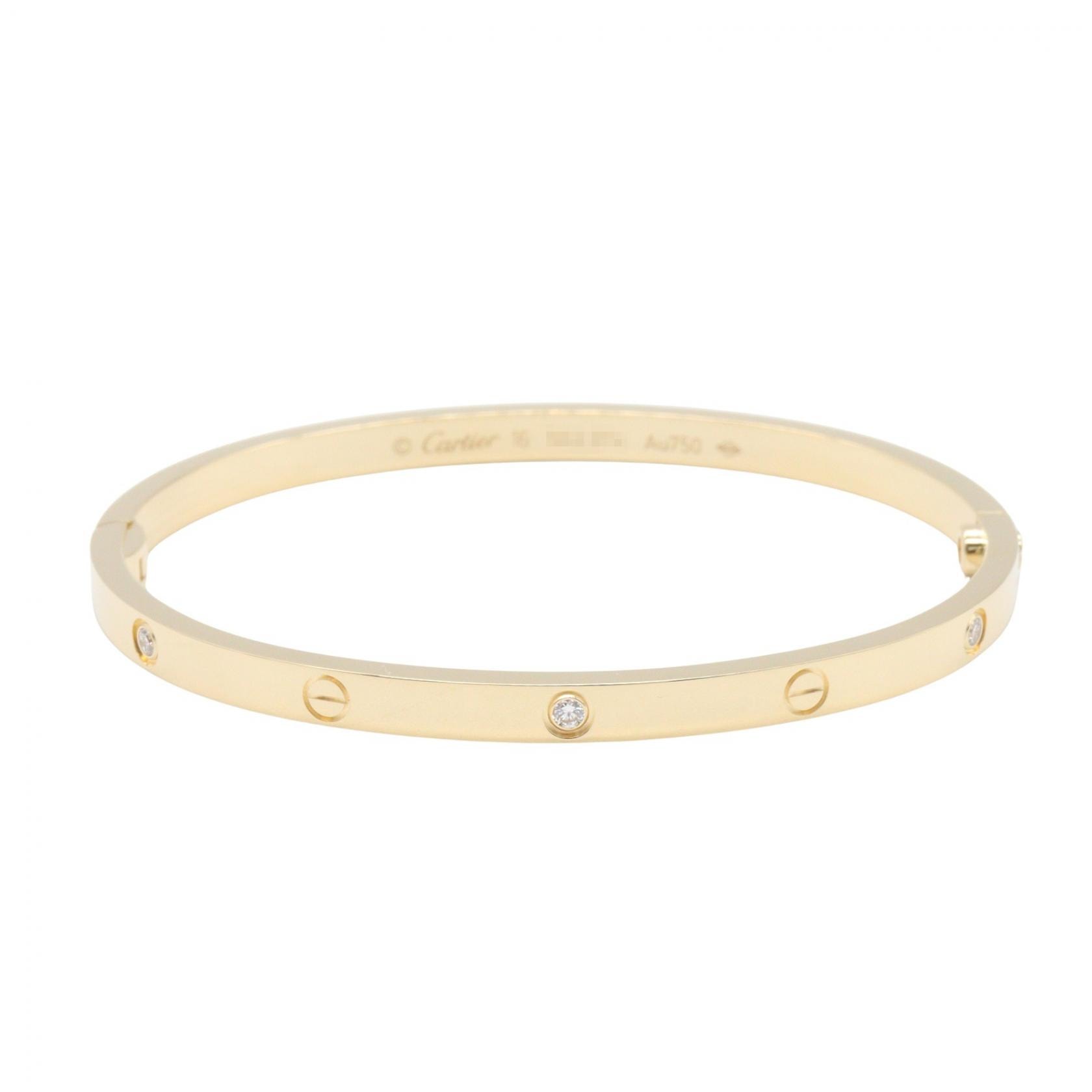 カルティエ CARTIER ラブブレス スモール 6PD ブレスレット アクセサリー K18(イエローゴールド) ダイヤモンド レディース ゴールド系 / クリア系 B6047216 【中古】