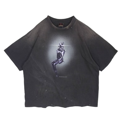 SAINT MICHAEL セントマイケル 25AW SM-HR1-0000-C075 Hajime Sorayama 空山基 MASK SRYM_SS TEE クルーネック 半袖 Tシャツ チャコール系 XL【中古】